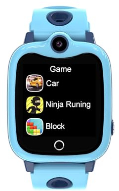 4G Smartwatch Kinder, Kinder Smartwatch mit GPS und Telefon, HD Videoanruf, SOS, Schulmodus, Spiel, Wecker, Smart Watch mit SIM, Wasserdicht Kinderuhr Handy Geschenk für Jungen Mädchen Student, Blue