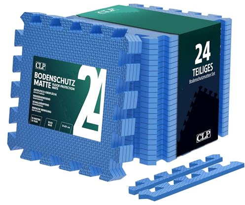 CLP Bodenschutzmatte Fitness 30x30 cm groß extra dick Set Puzzlematte, rutschfeste Schutzmatten für Pool, Fitnessraum und Boden