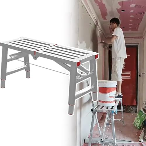Generico Piattaforma per ponteggi ad Altezza Regolabile, ASSE da Lavoro Portatile per imbianchini, Assi di Camminata Resistenti, 180x40 cm (70,87 x 175) - Ideale per progetti di Costruzione e Fai d
