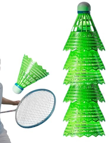 Teksome Volant de Badminton,Volants d'Entraînement Nylon Anti-Vent | Jeu Sportif Âges Compétition Nuit Fête en Famille Débutants Terrain