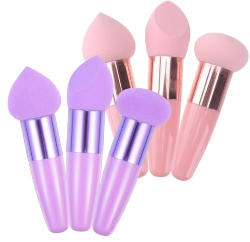 VALICLUD 6pcs Makeup Sponge Brush Beauty Pen Dry Wet Use Portable Makeup Cosmetic Accessories for Powder Blending Pads
