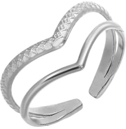 Positiva Jewelry Silber Ring für Damen aus 316L Edelstahl– Verstellbare Größe, wasserfest & hautfreundlich – Schmuck für Frauen mit Geschenkverpackung