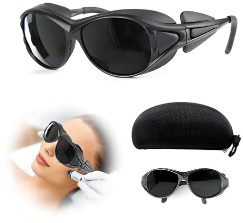 Gipnva Schutzbrille Rotlichtlampe,laserschutzbrille haarentfernung laser（IPL 200-2000nm UV）（Schwarz）