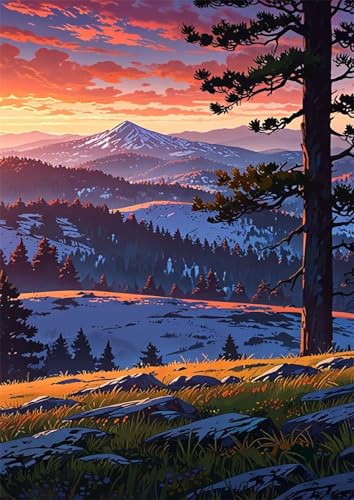 Puzzle 50 Teile Winterlandschaft 35 x 25 cm Impossible Klassische Puzzles Puzzle Erwachsene Anspruchsvoll Geschicklichkeitsspiel für die Ganze Familie