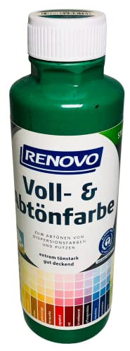 Renovo Volltonfarbe - Acryl, 0.5 Liter, Grün, Wasserfest, Innen & Außen