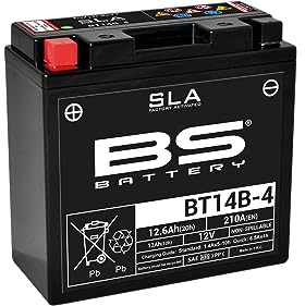BS Battery 300644 BT14B-4 AGM SLA Motorrad Batterie, Schwarz