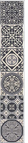 Décoration adhésive pour CARRELAGE Carreaux de Ciment, Polyvinyle, Gris, 15 x 15 x 0.1 cm