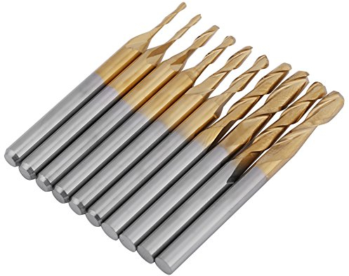 Akozon Punta Fresa Drill Milling Cutter Fresa a Candela Punta a Sfera in Titanio con Rivestimento Bit da 1/8 1 * 4/1,5 * 6/2 * 8/2,5 * 12/3,15 * 12 mm