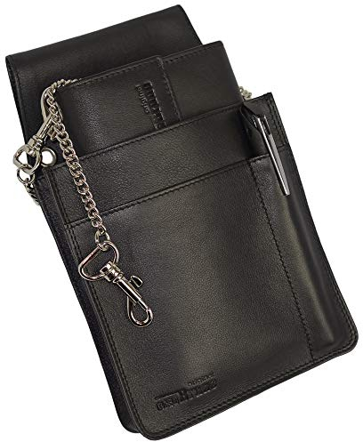 Profi Kellnerbörsenset Leder - Kellnerbörse Leder schwarz und Kellnertasche Leder schwarz Kellnergeldbörse Set Kellner Geldbörse mit Tasche
