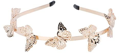 Lurrose Haarband Schmetterling Haarreifen Haarschmuck für Kinder Mädchen (Golden)