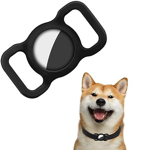 Ainiv Skyddsfodral för husdjur för Apple Airtag GPS-finnare, silikon Airtag hund katt halsbandshållare, husdjursöglahållare, säkerhet och anti-förlorad lufttagg spårare fodral för Apple Locator