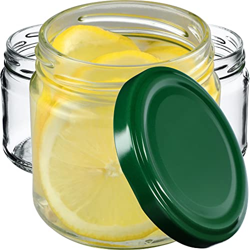 KADAX Lot de 10 bocaux 200 ml avec couvercles à vis Ø 66 mm – bocaux à dessert à parois épaisses, hermétiques, lavables au lave-vaisselle, idéaux pour les confitures et conserves
