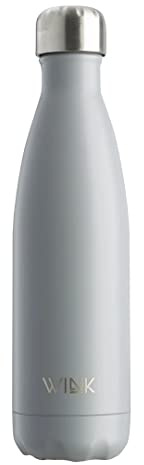 WINK Termosflaska i rostfritt stål med bomullsväska, termosflaska, vakuumflaska för kaffe, te, soppa 500 ml (grå)
