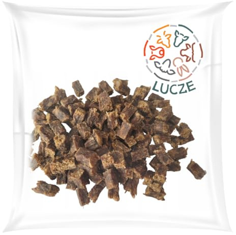 Lucze Trainingswürfel Hund Hirsch, 500g, Belohnungssnack, Hypoallergen, Harte Mini-Leckerli fürs Hundetraining, Getreidefrei, 100% Natürlich, Ohne Zusätze, Ideal für Erziehung & Training
