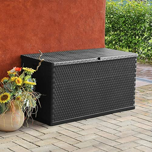 Homgoday Garten-Aufbewahrungsbox Gartenbox Auflagenbox Gartentruhe Aufbewahrungsbox Terrassenbox Gartenmöbel Garten Kissentruhe Anthrazit 120x56x63 cm