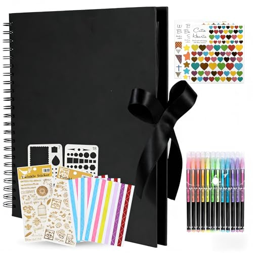KASZOO Fotoalbum, 31x31cm Fotoalbum zum Selbstgestalten und Einkleben, DIY Fotobuch 80 Seiten, Kann als Abschluss Geschenk, Geburtstagsgeschenk, Hochzeitstagsgeschenk, und mehr verwendet Werden