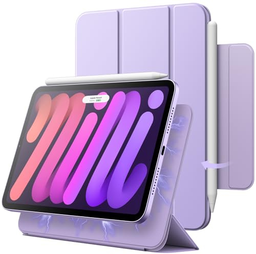 JETech Magnetische Hülle für iPad mini A17 Pro/6. Gen, Violett | Für 8,3 2024/2021 Modell, Schlankes Smart-Design, Auto Schlafen/Wachen, Leichter Schutz