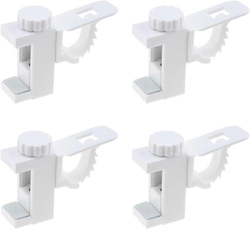 Scettar 4 Pièces Support de Support de Pince Porte-Rideaux, Support De Support De Pince Porte-Rideaux, Barre Transversale Réglable Tringle à Rideaux Stockage De Serviette Crochet pour Organisateur