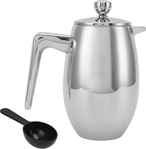 YLSZHYR Prensa Francesa 304 de Acero Inoxidable de Doble Capa en Forma de U Tetera de Elaboración Manual para el Hogar Jarra de Espuma de Leche Cafetera Olla Latte Art Barista Taza de Espuma(800ml)