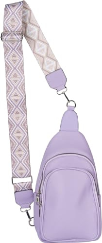 styleBREAKER Zaino Monospalla Donna in Ecopelle | Sling Bag 16x30x11 cm, 2 scomparti con zip, tracolla regolabile e decorata 71-123 cm, design crossbody