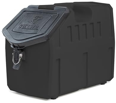 GUNNER 50 lbs Dog Food Storage Container - Waterproof & Airtight Pet Food Bin - Multi-Purpose Container for Dry Food, Corn, Chicken Feed, Treats, Bird Seed, & More - Black