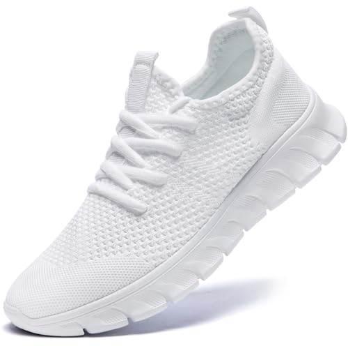 Sneakers Donna Scarpe Running Ginnastica Camminare Trekking Sportive Tennis Palestra comode Corsa Slip on Fitness Leggere Casual Bianco 38