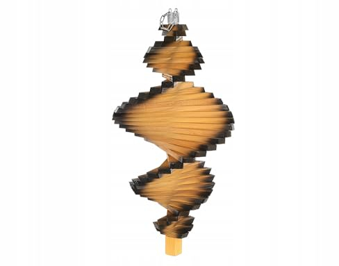 MAZUR Windspirale aus Holz 55 cm | Windspiel Garten | Twister | Wind Spirale | Windspiele | Wind Spinner | verbranntes Kiefernholz