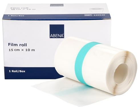 ABENA Folienverband, Filmverband,10m x 15cm unsteril, 1 Stück | Transparent, Latexfrei, Ideal für Duschen, Klinikbedarf & Zuhause