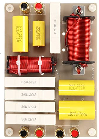 LOCADENCE 2 Way Speaker Crossover, 8Ω 800W Professional High Power Speaker Frequency Divider for Professional Stage Speakers for Professional Home Use