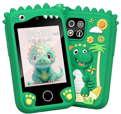 Adicop Pretend Smartphone 1080P Cámara Digital con Pantalla Táctil 2.8 Pulgadas para Niñas Niños 3 a 8 Años Cámara Vídeo Juguete para Regalos Navidad Cumpleaños con Tarjeta SD 8 GB (Verde)