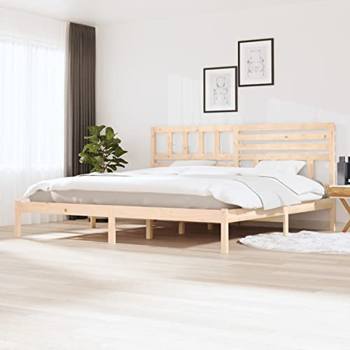 Buzaza Massivholzbett Bettgestell Bed Frame Bett Mit Bettkasten Hausbett Bett Massivholz Kiefer 200x200 cm - 3101043