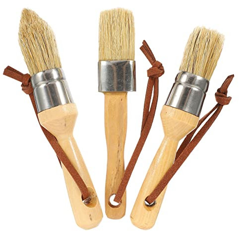 OFFSCH 3stücke Buche Farbe Kunst Holz Griff Malerei Farbe Werkzeuge Mit Holzborsten Multifunktionspinsel Für Aquarell Und Malerei Zum Üben Wiederverwendbar Für Haushalt Und Diverse Zeiche