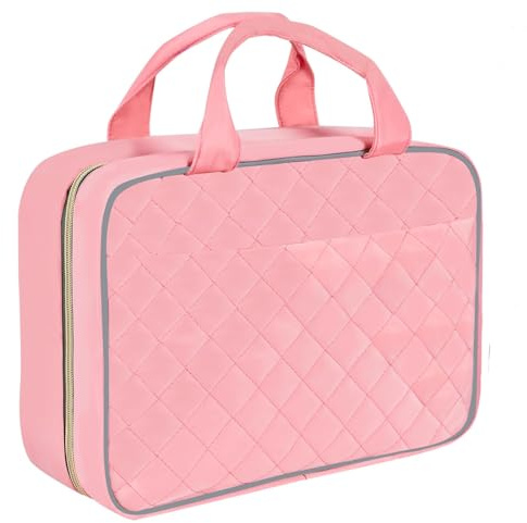 Trousse de Toilette Voyage Femme et Homme,Grande Capacité Sac de Toilette Makeup Trousse de Maquillage Sac Cosmétique Organisateur Transparente avec Crochet(Rose,Grande)