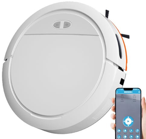Robot aspirapolvere con serbatoio dell'acqua da 100 ml, robot aspirapolvere 4000 Pa con Wi-Fi/APP/telecomando, 140 minuti di autonomia e 7,8 cm di spessore, piccolo robot lavatappeti per peli di anima