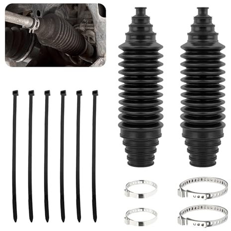 Kit di 2 pezzi per portapacchi e pignone per auto, con fascette e morsetti a pignone, asta regolabile per protezione del sistema di sterzo, accessori per auto in silicone