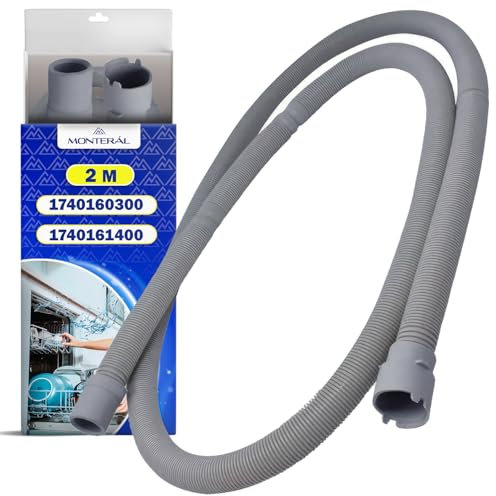 Tubo Desague Lavavajillas 2 m Tiene el Código Original 1740160300 1740161400 para Beko 481253029419 para Whirlpool C00313336 para Indesit 32X2331 para Fagor - Garantía de 10 Años - MONTERAL