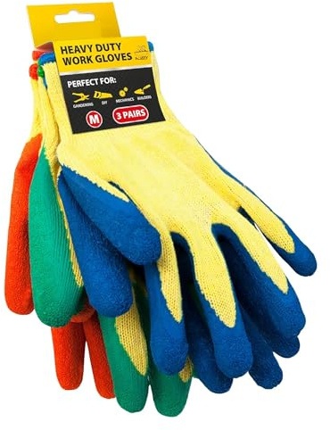 Nozzy Gartenhandschuhe für Männer und Frauen, dornensichere Gartenhandschuhe, Arbeit, Heimwerker, Bau, 3 Paar