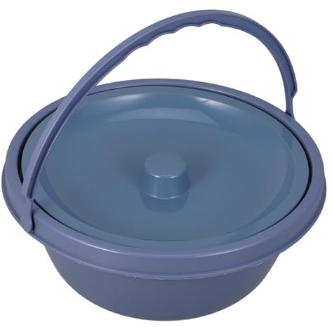 VERDANVERSE Toilette Portatile Per Adulti Vaso Da Notte Domestico in Plastica Coperchio Bordi Arrotondati Stabile e Compatto Comoda Per Deambulatore Uso Domestico Per Anziani e Donne Incinte