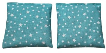 Saco semillas microondas, Tela 100% algodón organico. Saco térmico de semillas retención de calor y frio.(ESTRELLITAS AZULES)