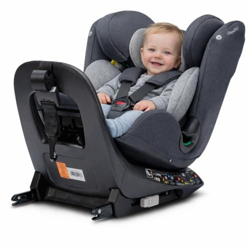 Osann Floyd360 Reboarder 360 drehbar mit Isofix, Kindersitz ab 1 Jahr | Kinderautositz 40-150 cm, 360 Grad drehbar in allen Positionen, bereits ab Geburt nutzbar, extra sicher und komfortabel-Grey