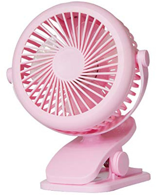 Watreketal Ventilateur à clip à 3 vitesses rechargeable à 360° réglable pour bureau USB