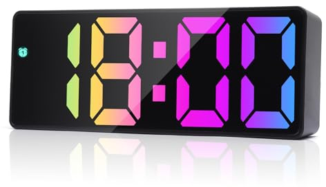 HENGBIRD LED Wecker Digital mit Großen Zahlen, Spiegel Digitaler Wecker mit Snooze, Helligkeit Regelbar, Sprachsteuerung, Batterie/USB Typ-C, Moderne Nachttisch Uhr für Schlafzimmer Kinder Senioren