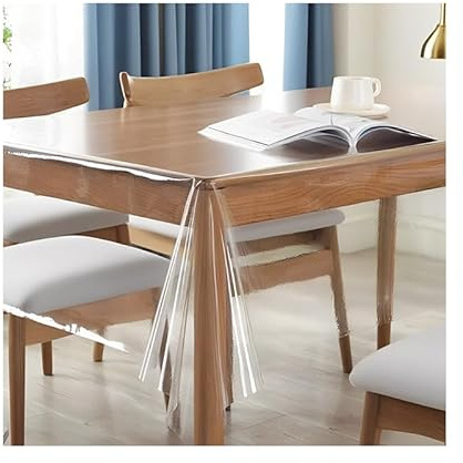 HMCEY Abwaschbar Tischdecke Tischfolie Transparent 180 X 140 cm,Wachstischdecke,Plastik Tischdecken Wasserabweisend,Table Cover Waterproof,Tischdeckes Outdoor Wetterfest Durchsichtig,Schutzfolie Tisch