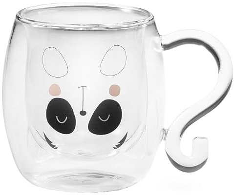Neavita Tazza Tea & Friends in Vetro Herbal Mug Panda Doppia parete perfetta per le tue tisane
