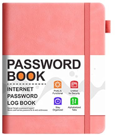 Libro delle password - Organizzatore di accesso al sito Web Tabs alfabetiche, Registro degli indirizzi tascabili compatti, custode del record account sicuro | Soluzione di gestione delle informazioni