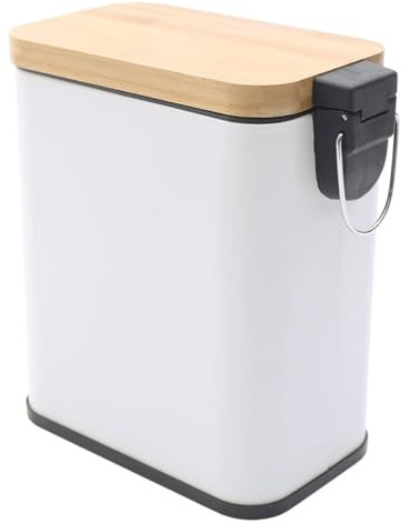 MAGICLULU Poubelle Rectangulaire à Pédale 5l en Fer Blanc Résistante la Déformation avec Couvercle, Facile à Nettoyer, Design Moderne pour Salle de Bain ou Chambre