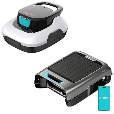 AIPER Scuba SE + EcoSurfer S2 – Robot limpiafondos inalámbrico y Skimmer Solar automático para Limpieza de Fondo y Superficie