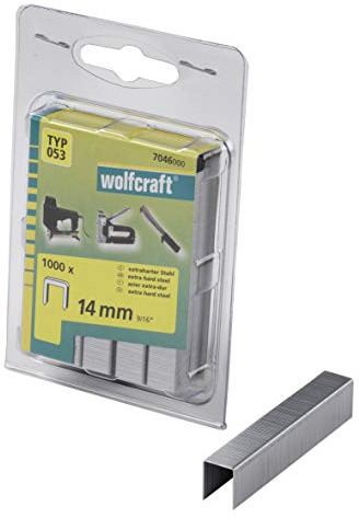 wolfcraft 1000 Breitrückenklammern, extra harter Stahl, Typ 053 I 7046000 I zum Befestigen von Stoffen, Textilien und dünnen Holzleisten I Made in Europe
