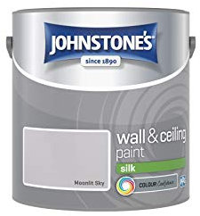 Johnstone's - Wall & Ceiling Paint - Moonlit Sky - Silk Finish - Emulsion Paint - Fantastic Coverage - Easy to Apply - Dry in 1-2 Hours - 12m2 Coverage per Litre - 2.5L