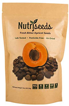 Nutriseeds Bitter Apricot Seeds | California Grown | Certified Pesticide and Herbicide Free | 1LB (16oz) roughly 750 Kernels | Best Source of Natural B Vitamins